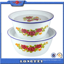 Easy Clean and Health 6 PCS Enamel Finger Bowl with Flat Cover